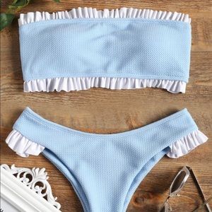 Baby blue ruffle bikini